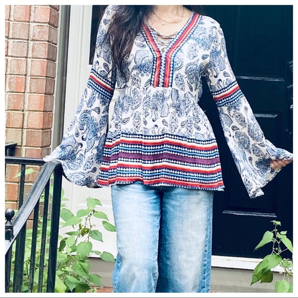 GYPSY CHIC LONG SLEEVES PRINT TOP - Picture 6 of 13
